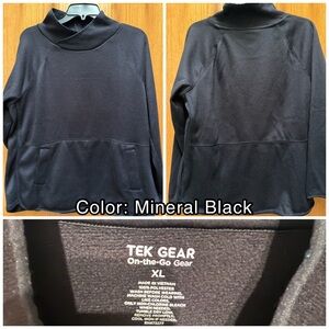 Women’s Tek Gear Sweater Fleece Pullover, XL, Mineral Black. Worn only once.